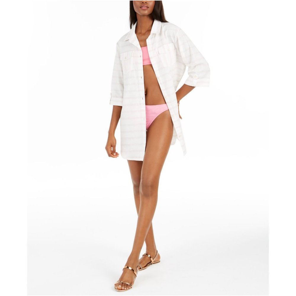 Wearabouts by Dotti Radiance Striped Shirtdress Cover-Up